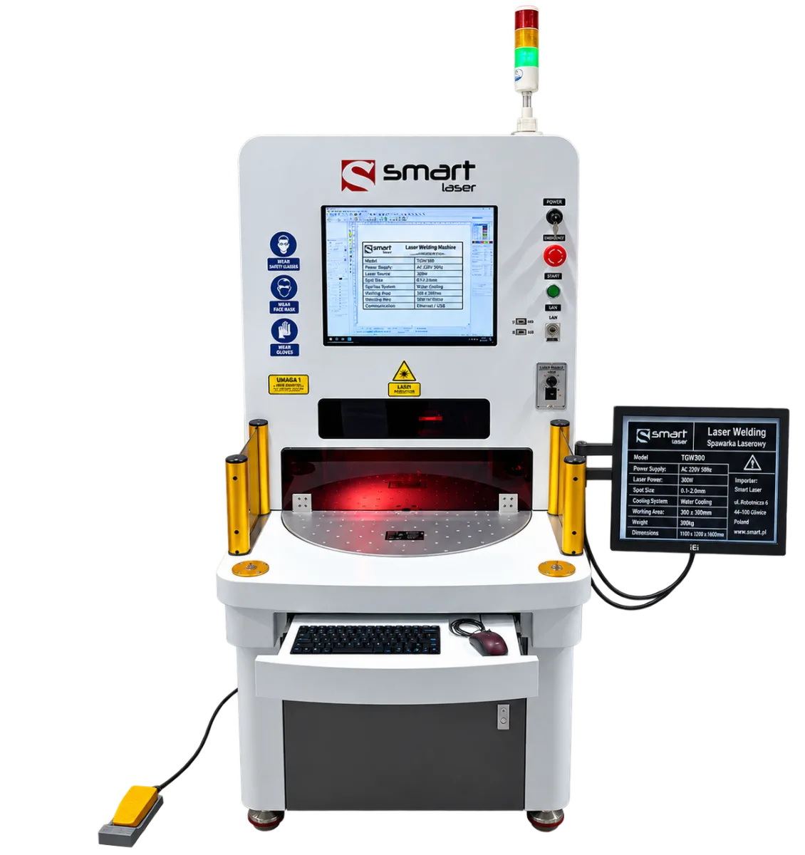 Laser Fiber 2D w obudowie ze stołem obrotowym
