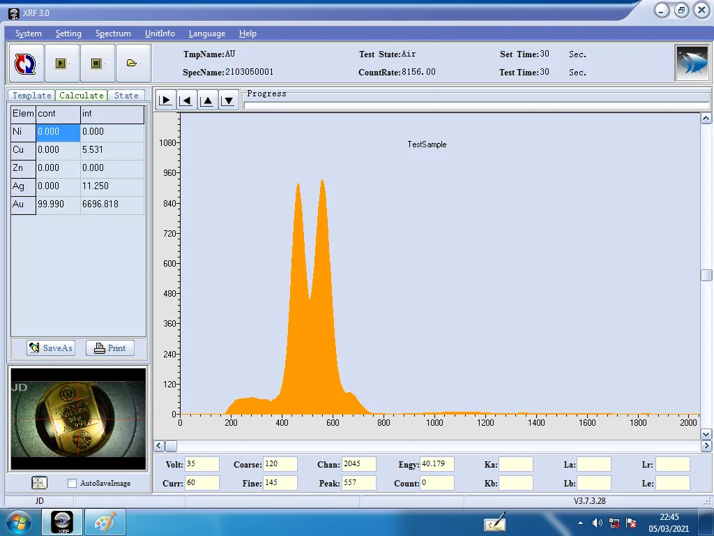 Spektrometr XRF GoldTester EW05C